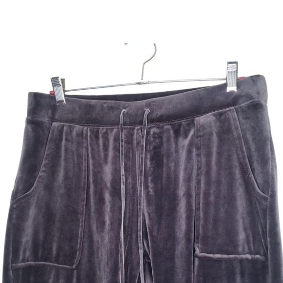 Cynthia Rowley Grey Velvet Velour Jogger Lounge Pants - Picture 3 of 5